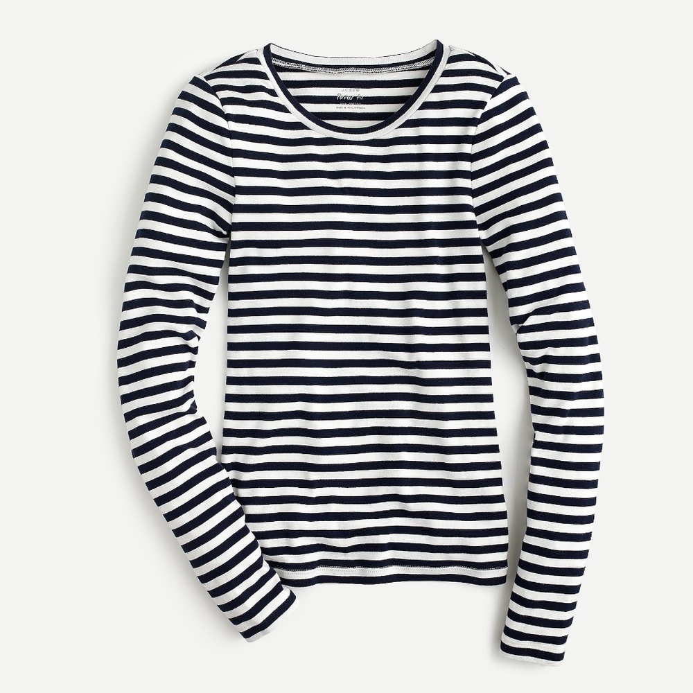 New! J Crew sz XS X-Small Slim Perfect Long-sleeve T-shirt Striped NWT - Picture 5 of 5